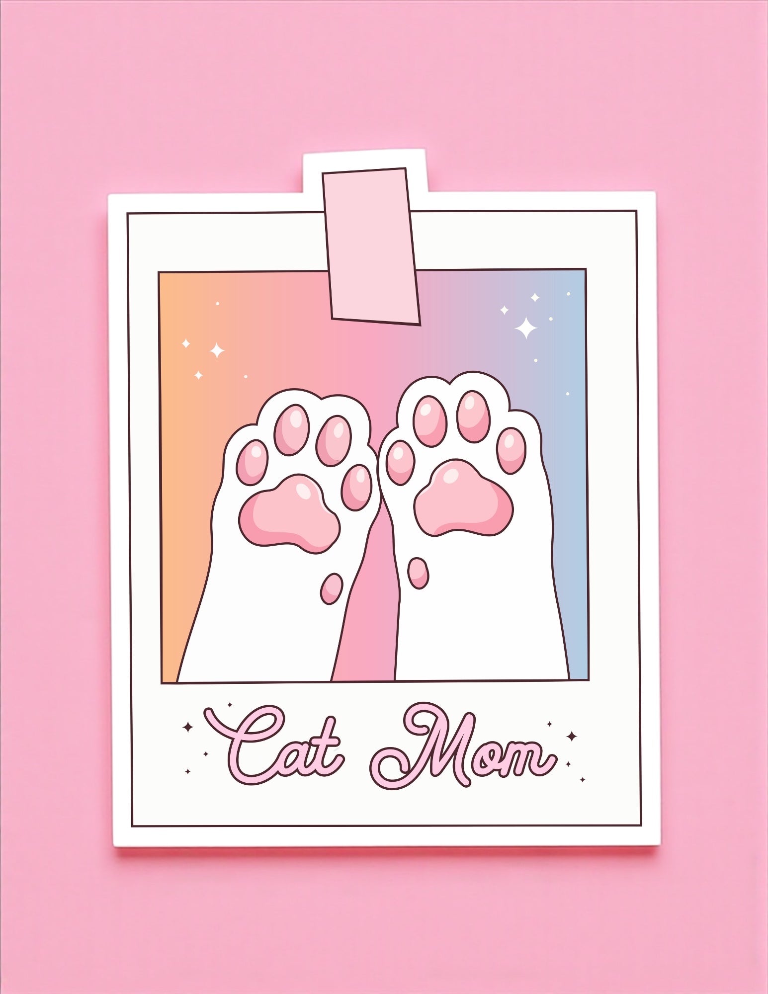 Cat Mom Paws Sticker