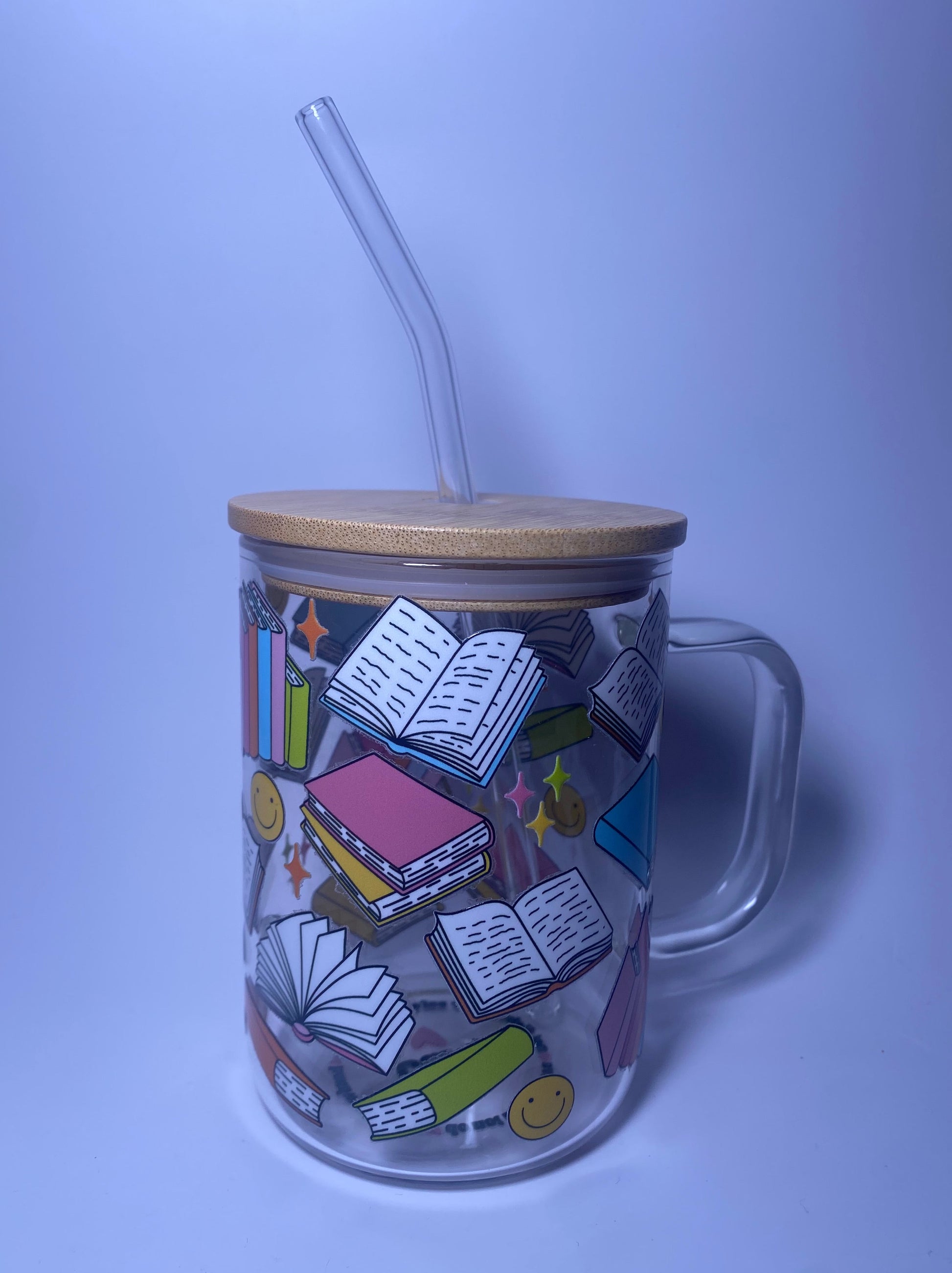 Books & Smiles Glass Mug