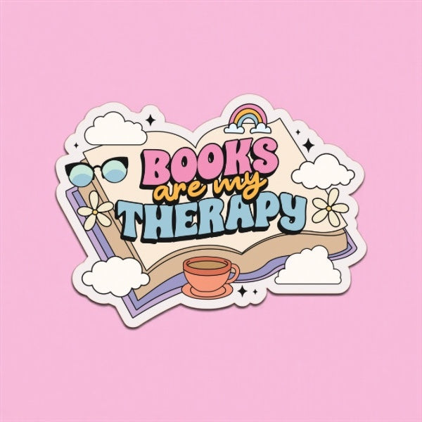 Books Are My Therapy Sticker
