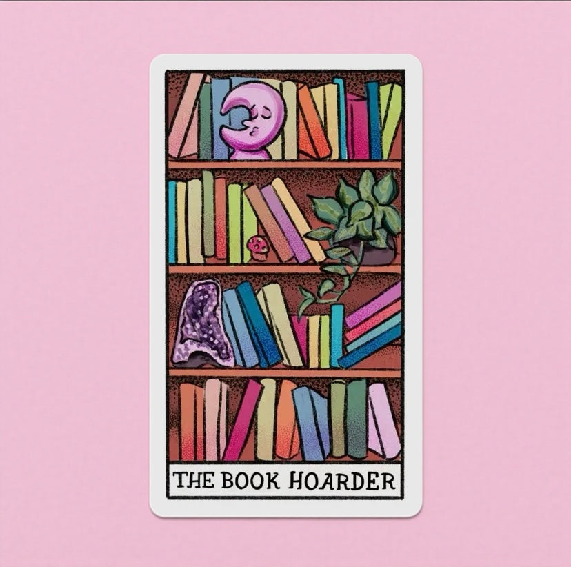The Book Hoarder Tarot Card Sticker