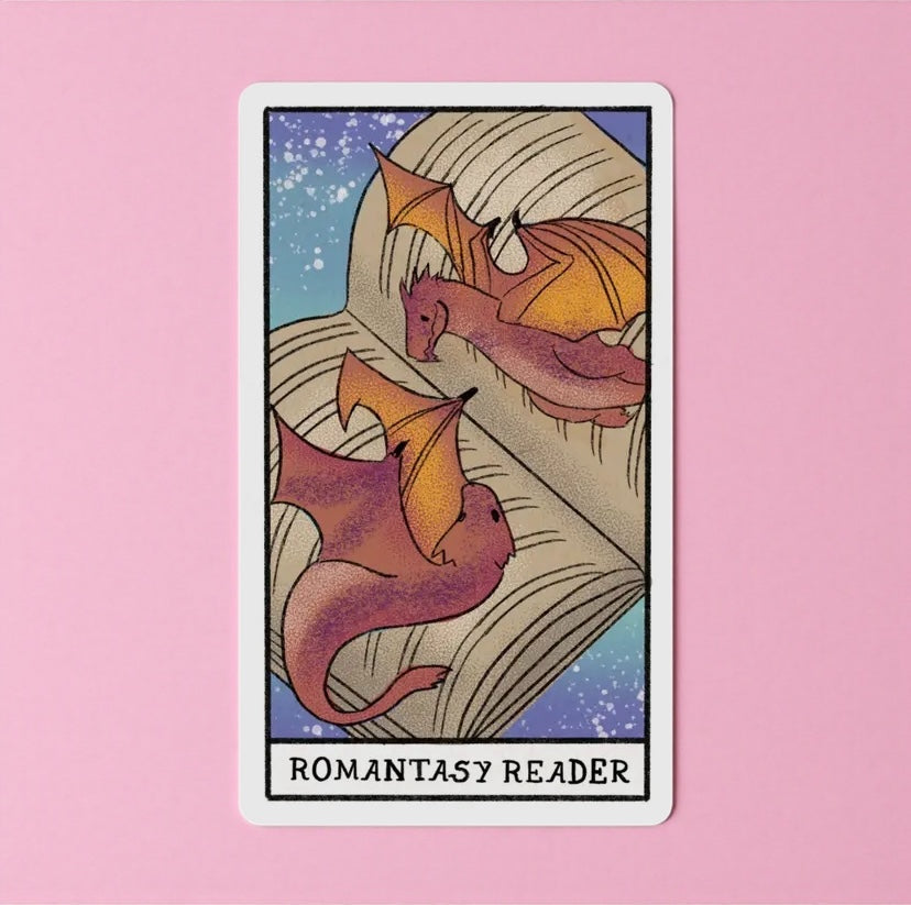 Romantasy Reader Tarot Card Sticker
