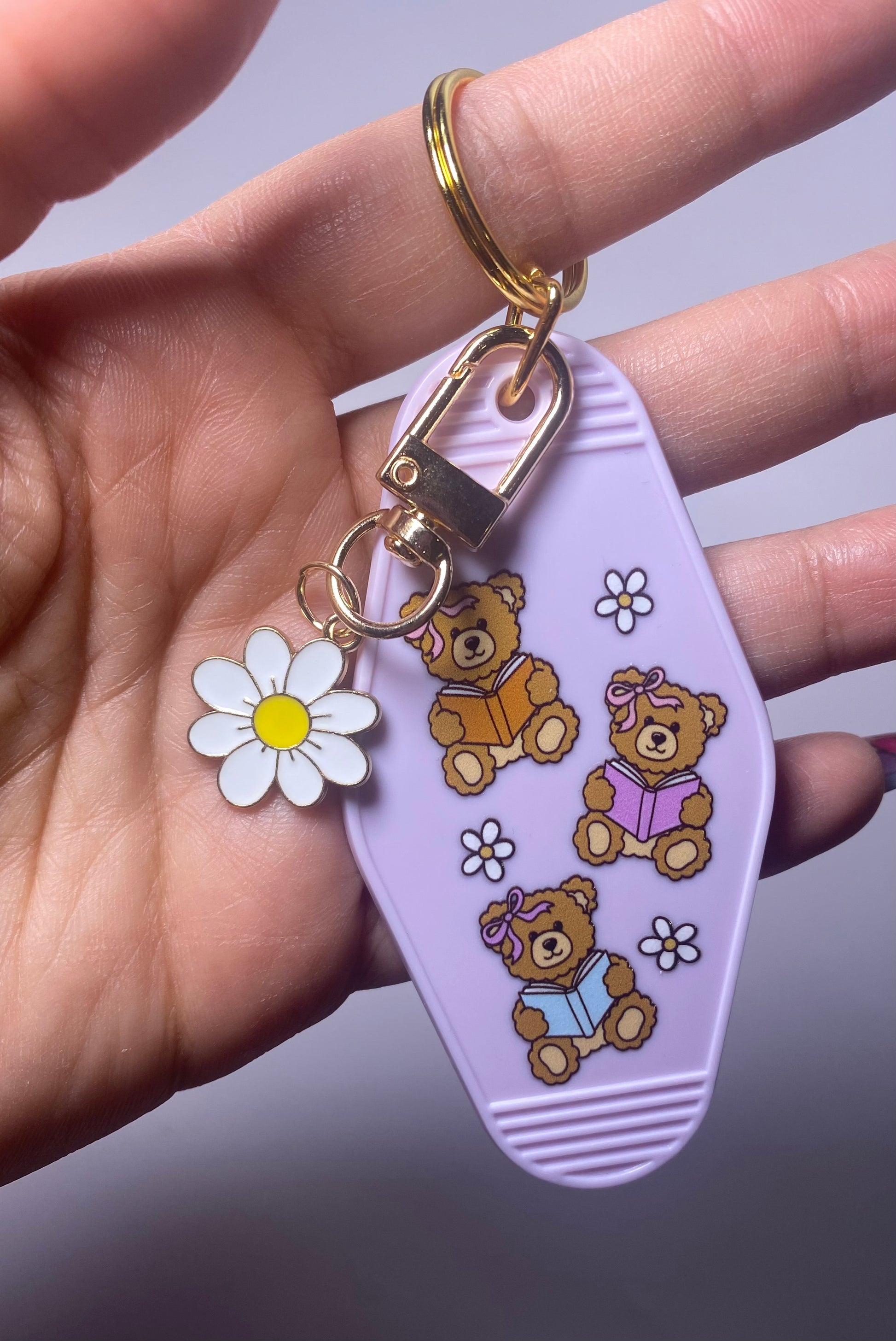 Teddy Bears Reading Keychain