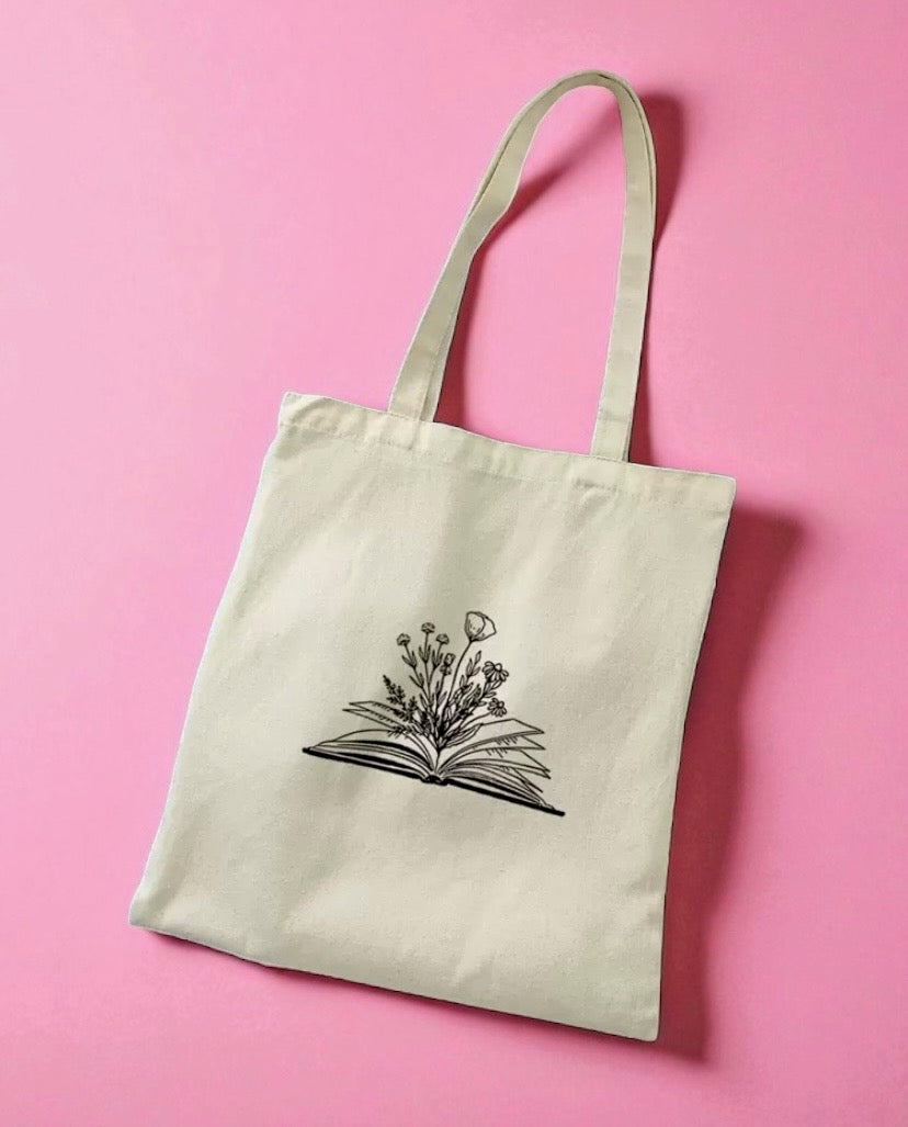 "Floral Book" Tote