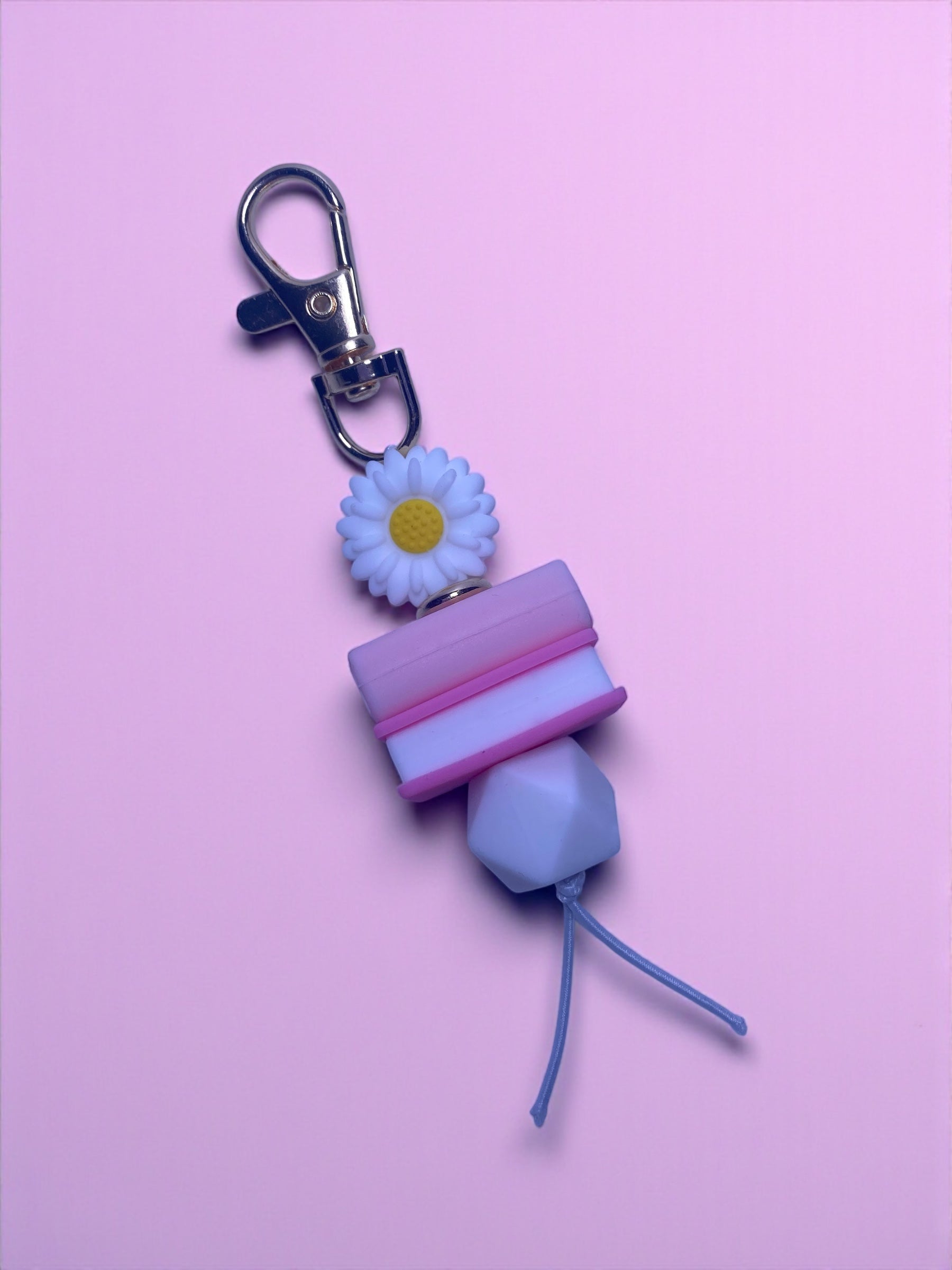 White Flower Keychain